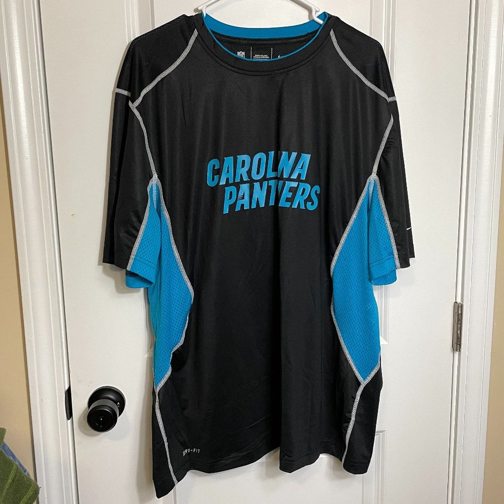 Nike Dri-fit NFL Onfield Apparel Carolina Panthers Short Sleeve Athletic Top XXL